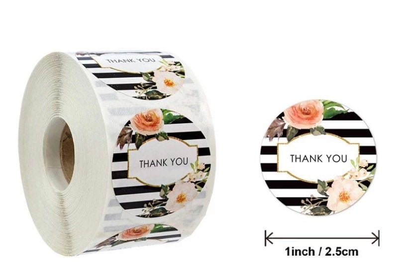 Thank you stickers | sticker roll | small business stickers | 500 stickers | packaging order stickers | packing stickers | thank you | ship - Creationz By Saba