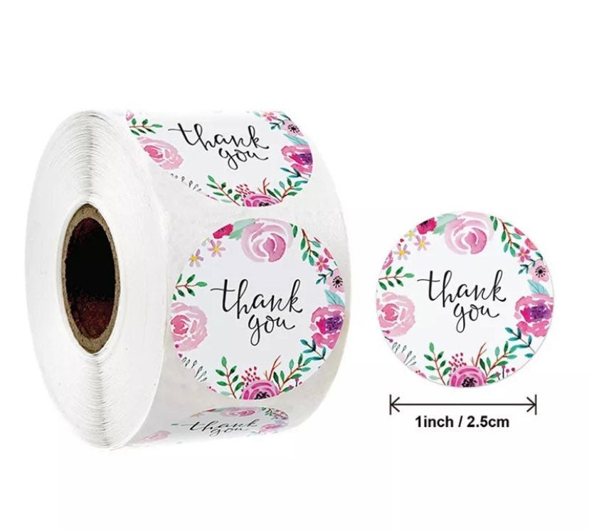 Thank you stickers | sticker roll | small business stickers | 500 stickers | packaging order stickers | packing stickers | thank you | ship - Creationz By Saba
