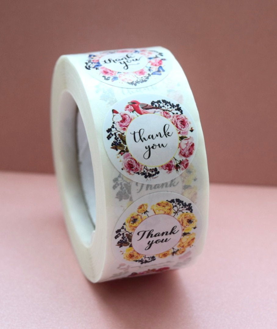 Thank you stickers | sticker roll | small business stickers | 500 stickers | packaging order stickers | packing stickers | thank you | ship - Creationz By Saba